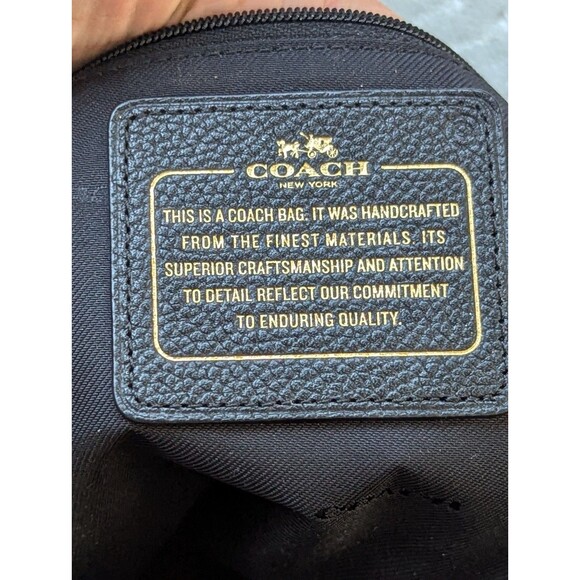 Coach Women's Satchel Crossbody Leather Bag Black with Nubuck & Gunmetal Design - Picture 7 of 15